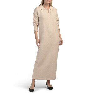 525 AMERICA Wheat Raya Polo Long Sweater Dress